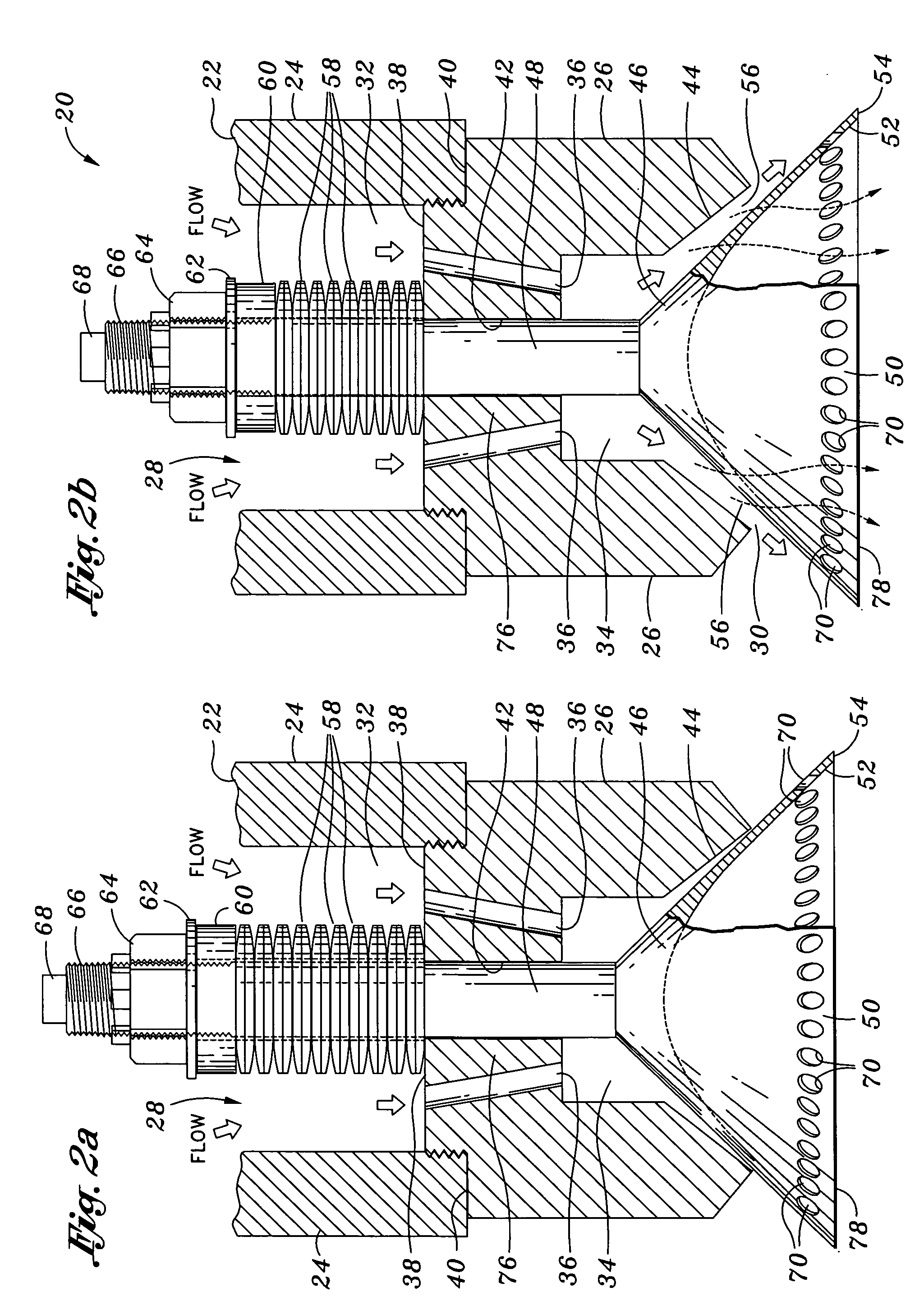 Pressure blast pre-filming spray nozzle