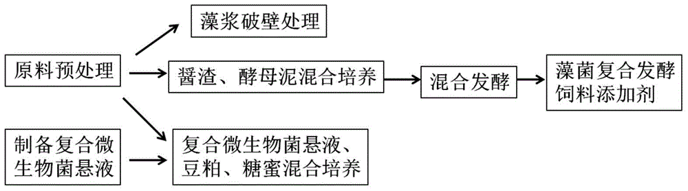 Phycomycete complex fermented feed additive and preparation method thereof