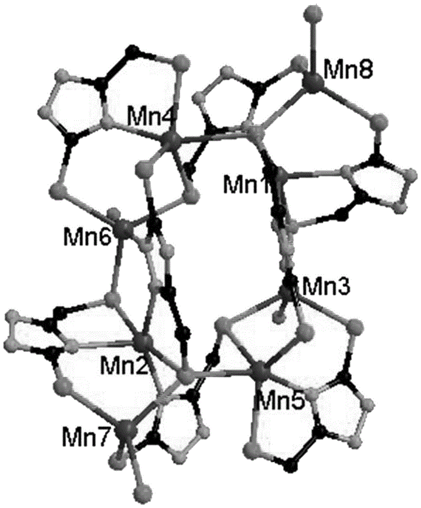 High-nuclear manganese cluster compound based on sulfur-containing triazole ligand and preparation method thereof