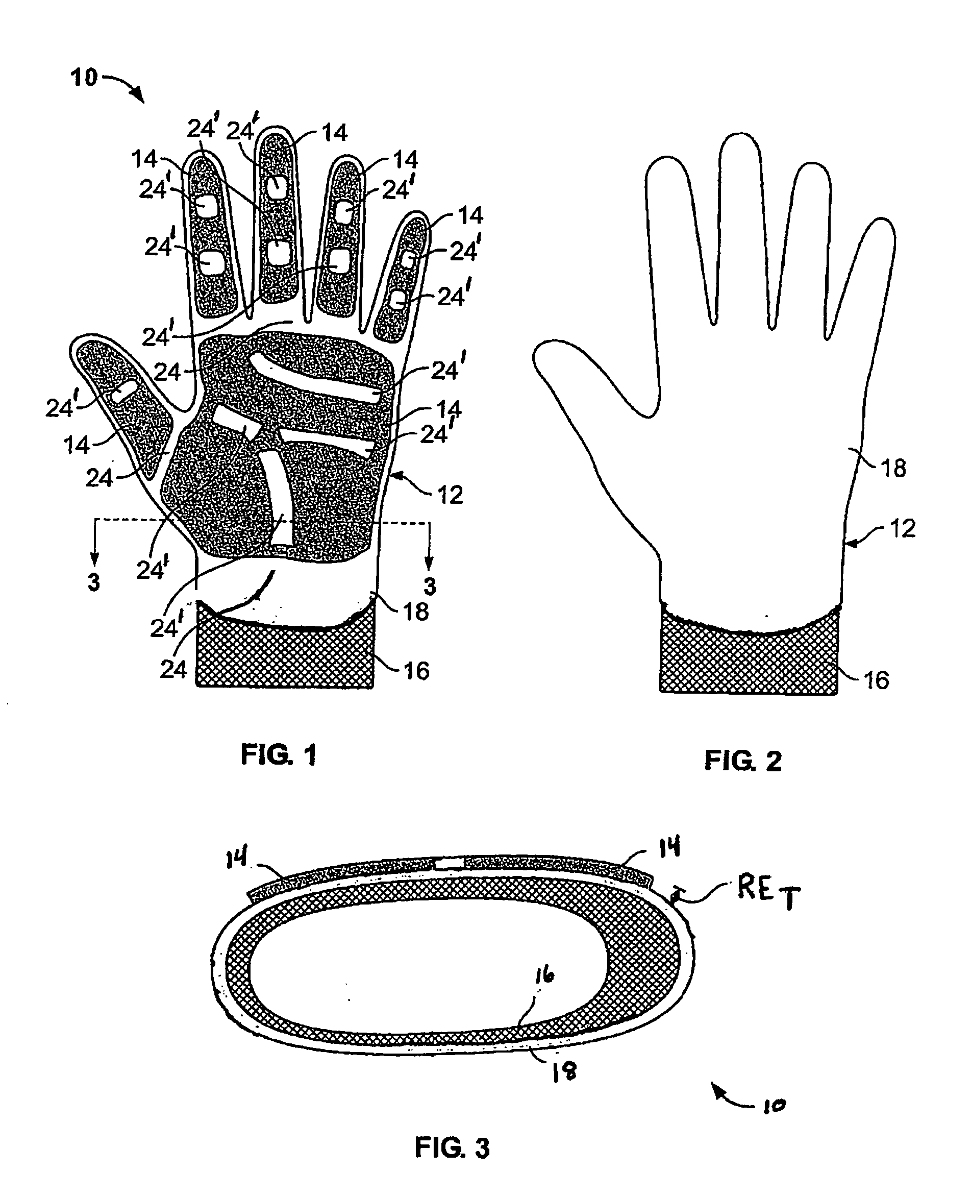 Gloves with reinforcing elements and methods for making same