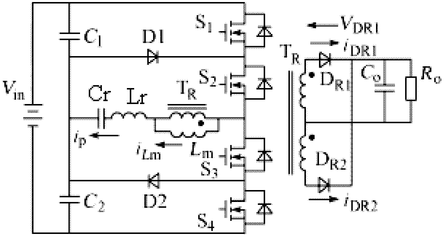 Three-level LLC (Logical Link Control) direct-current converter and control method thereof