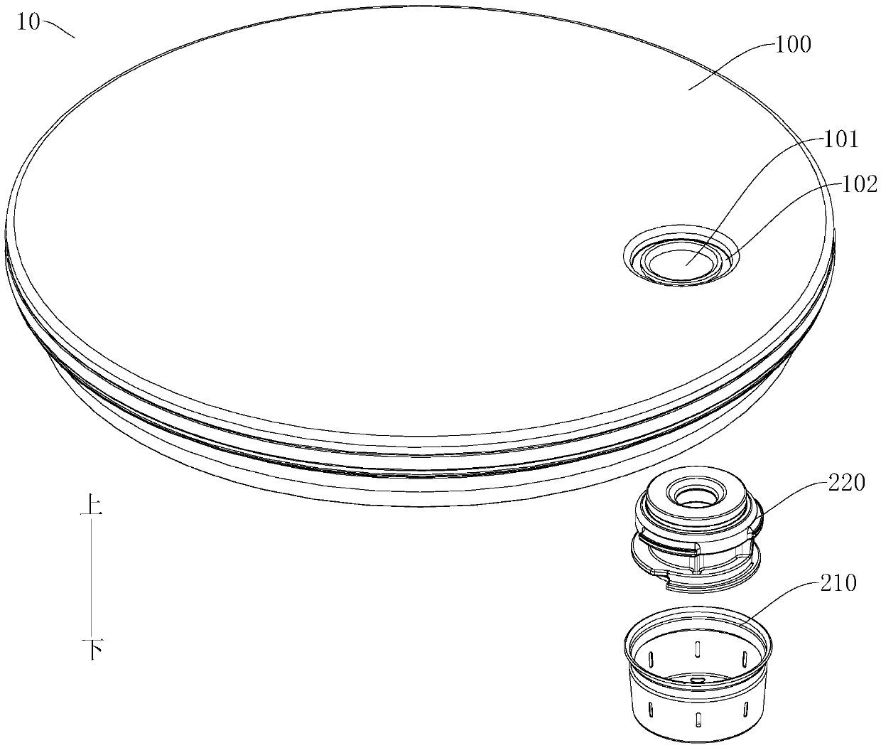 Foam breaking device for cooking utensil, pot cover and cooking utensil