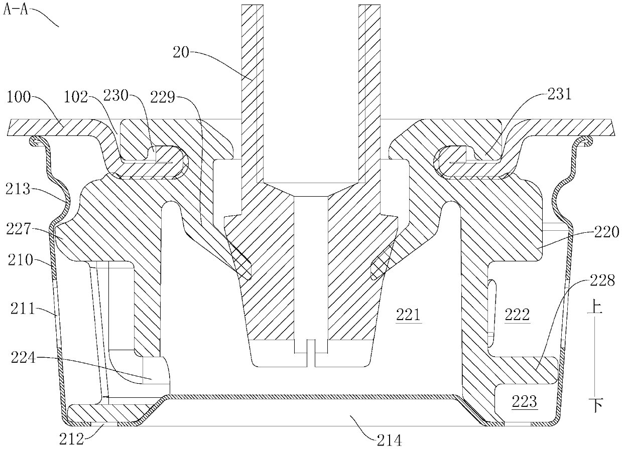 Foam breaking device for cooking utensil, pot cover and cooking utensil