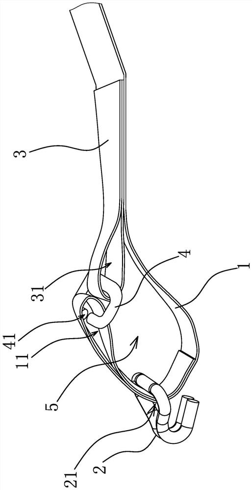 Connecting structure for binding belt and hook