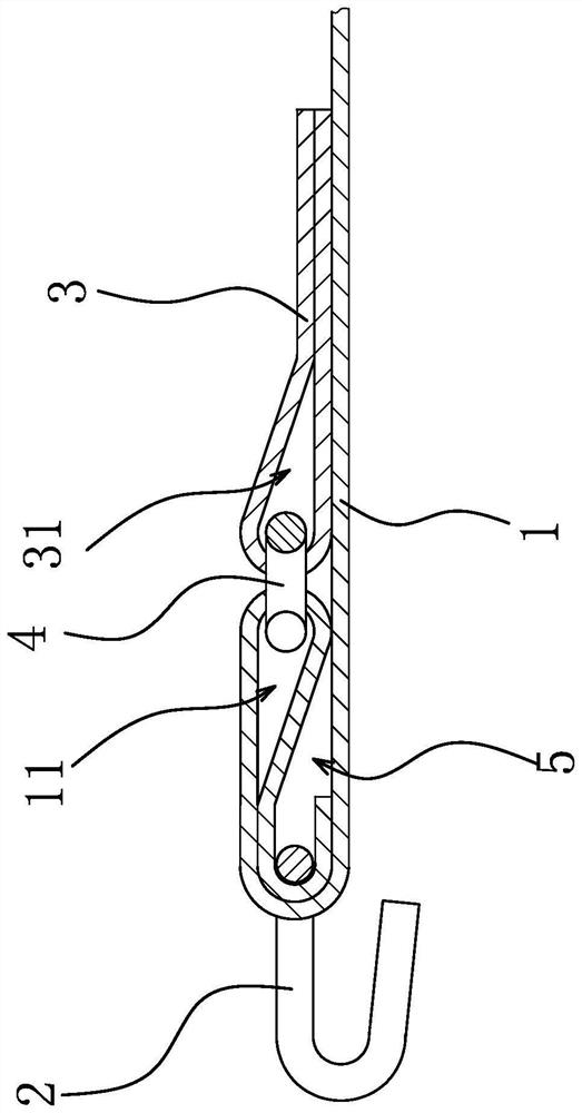 Connecting structure for binding belt and hook