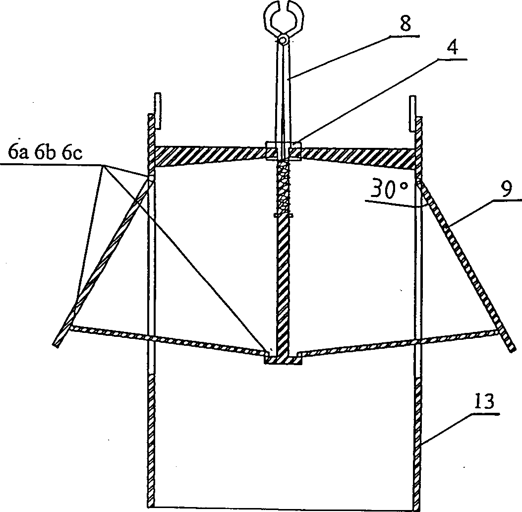 Umbrella-shaped enlarger for pile foot and pile body