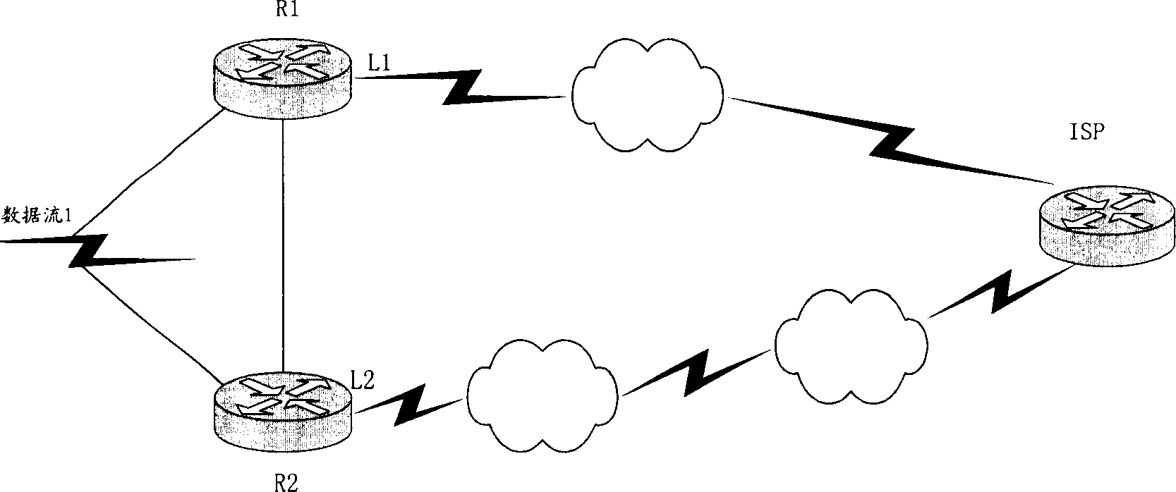 Method for adjusting data stream transmission link and its realizing device