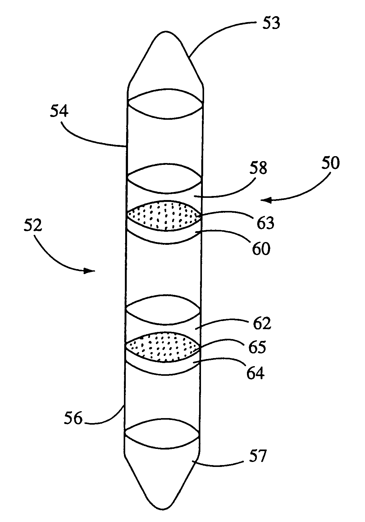 Molecule separation device and method combining multiple filtration media