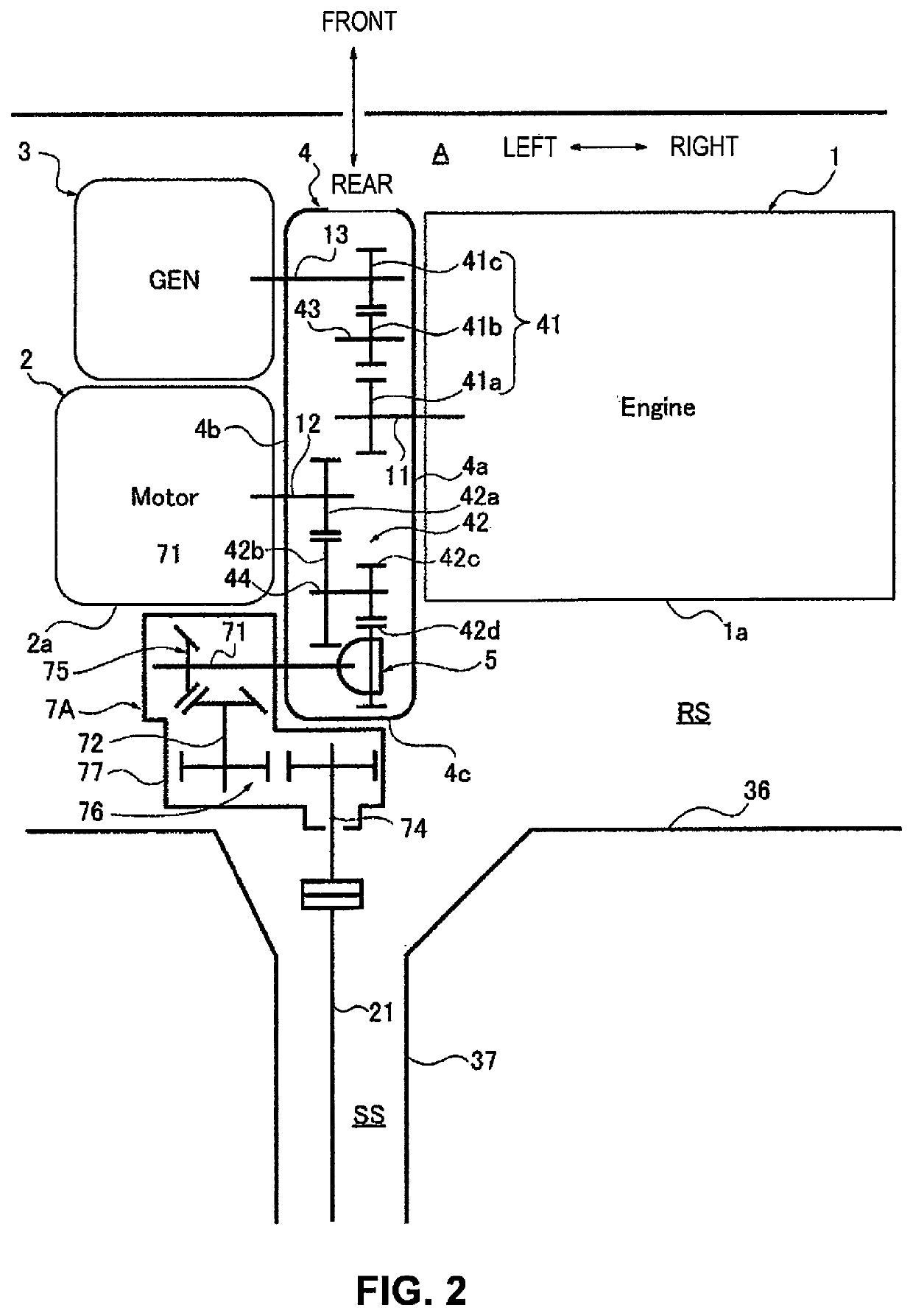 Power transmission device for four wheel drive vehicle