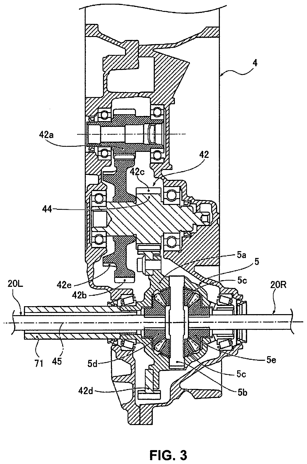 Power transmission device for four wheel drive vehicle