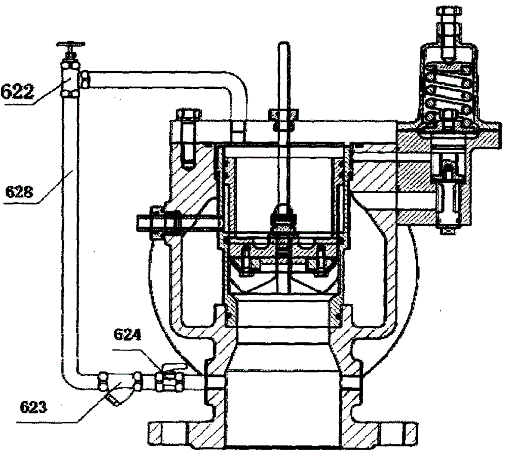 A positive and negative pressure water hammer control valve group of airbag type ventilating and draining type