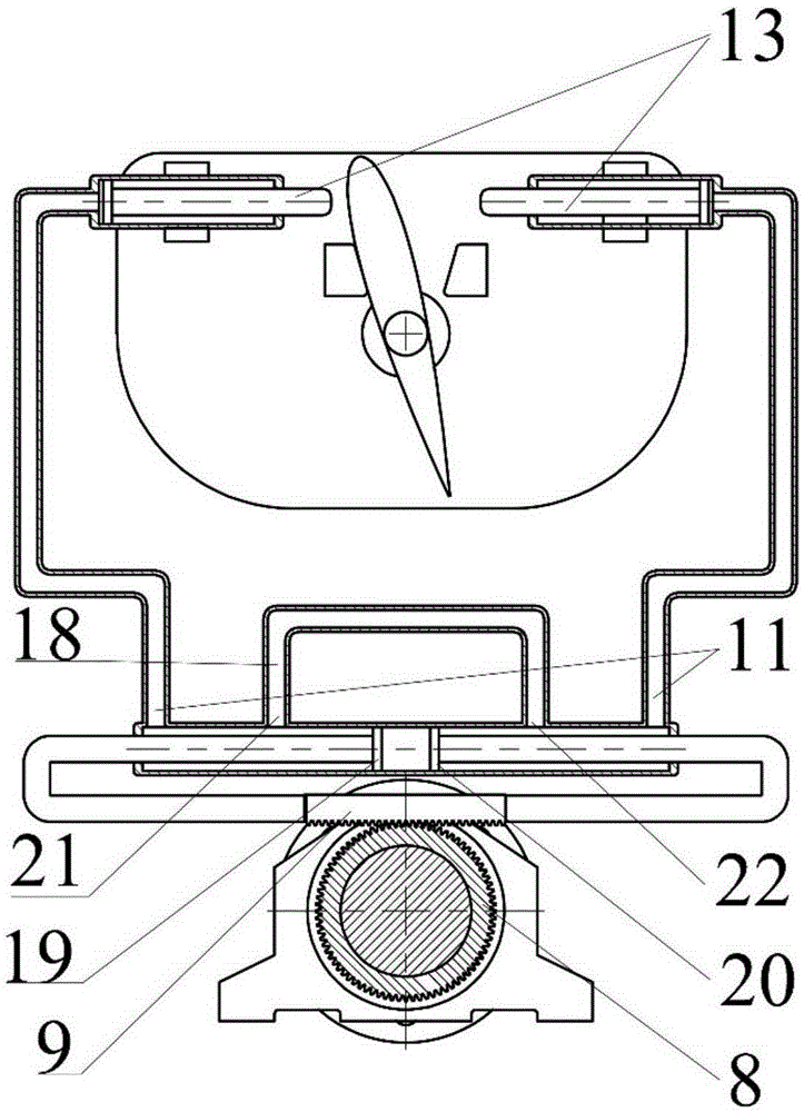 Generating device for collecting fluid kinetic energy through oscillating airfoil swing-torsion coupled motion