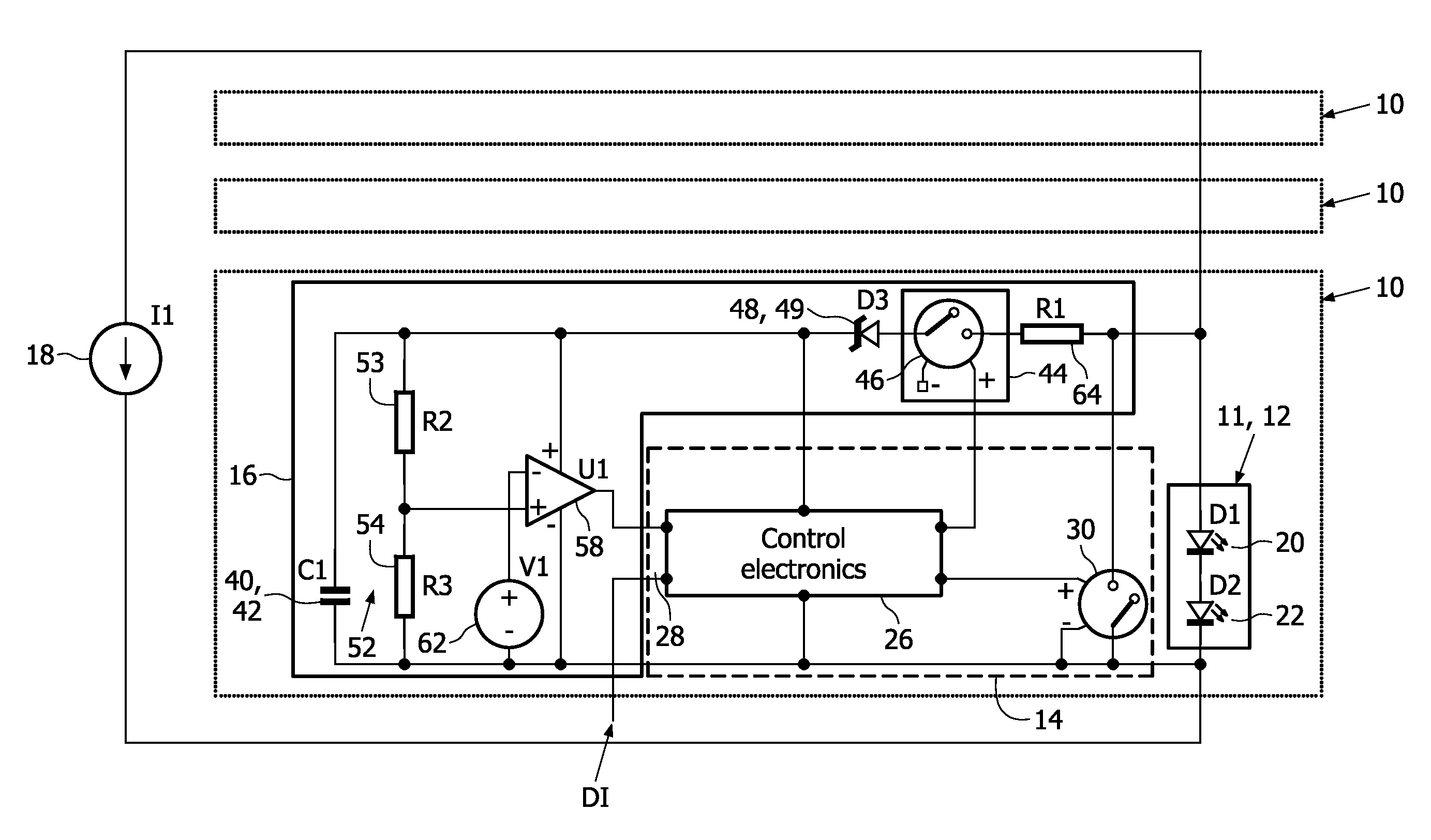 Driver device for a load and method of driving a load with such a driver device