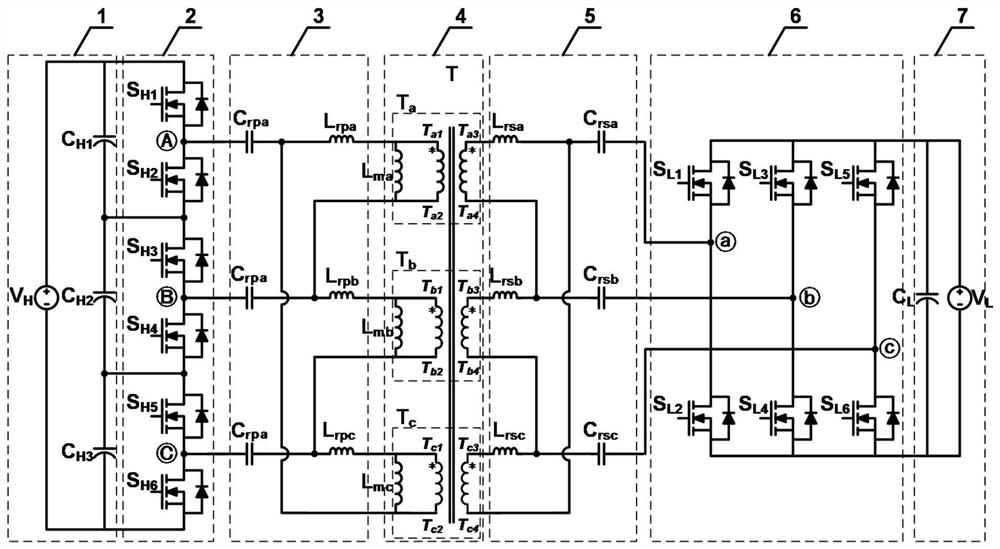 Three-phase CLLC bidirectional direct-current converter and control method thereof