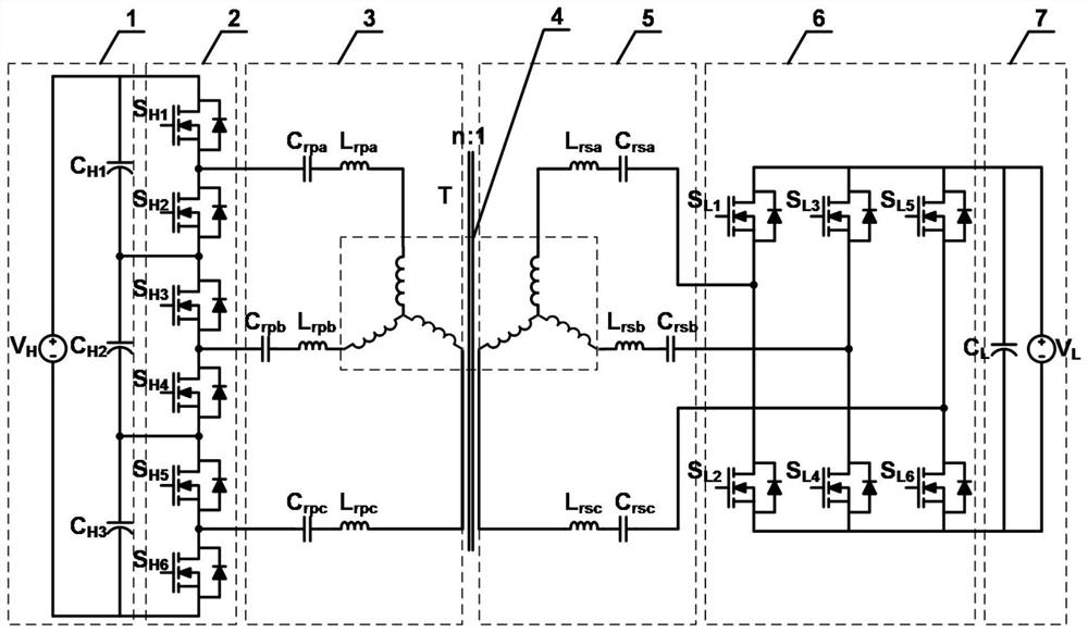 Three-phase CLLC bidirectional direct-current converter and control method thereof