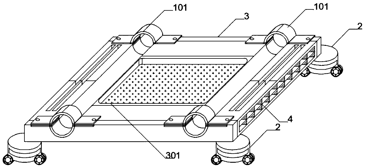 Placing frame for automobile body stamping part die