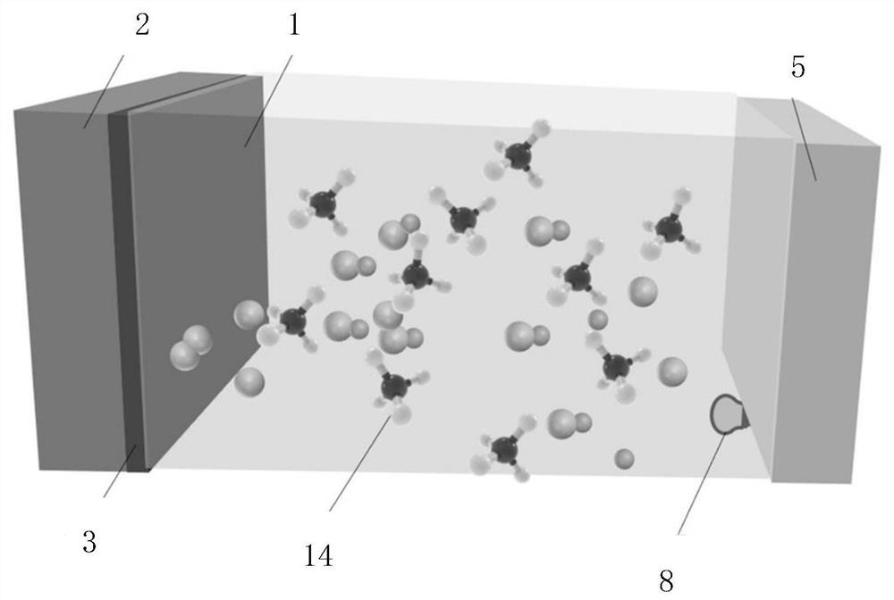 An in-situ methane detonation energy-gathering perforating device with molecular sieves