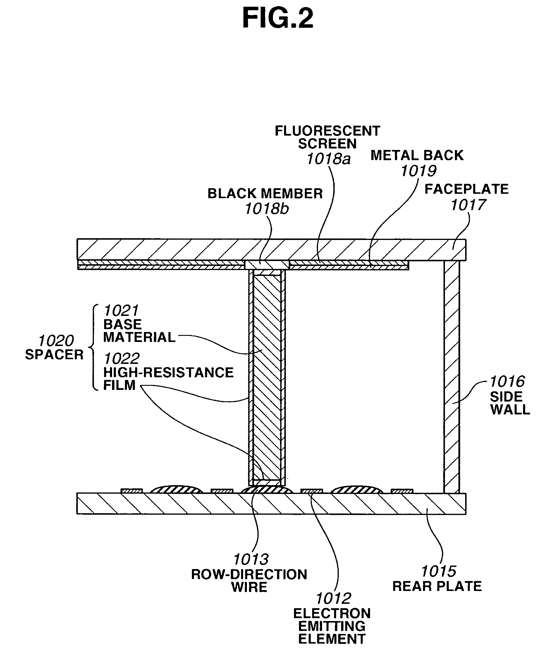 Electron beam apparatus, having a spacer with a high-resistance film