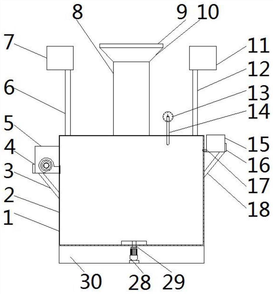 A paste storage device for adding acid and water for lead storage battery lead paste and paste machine