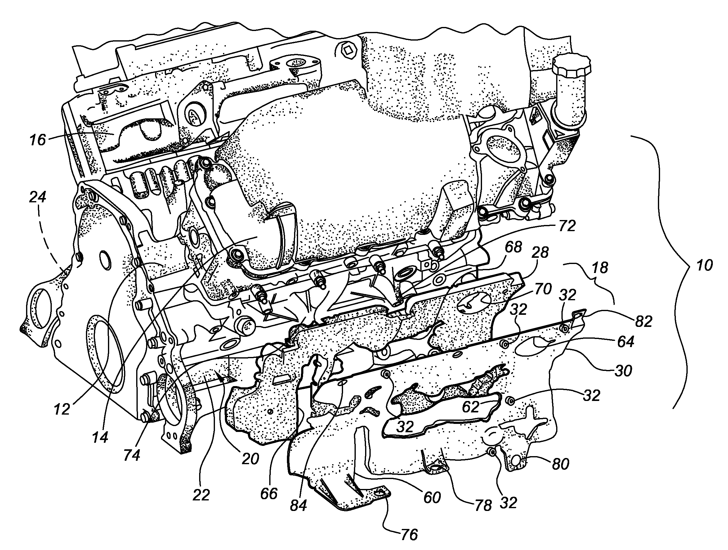 Acoustic Side Cover for an Engine