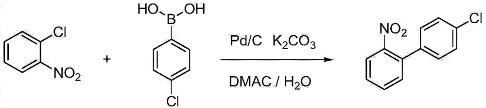 Method for preparing 4'-chloro-2-aminobiphenyl through palladium/carbon catalysis