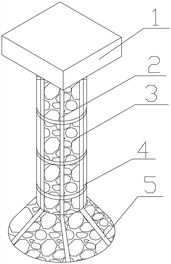 A concrete composite pile foundation structure