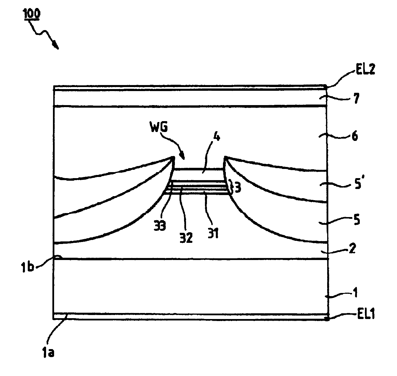 Semiconductor optical device on an indium phosphide substrate for long operating wavelengths