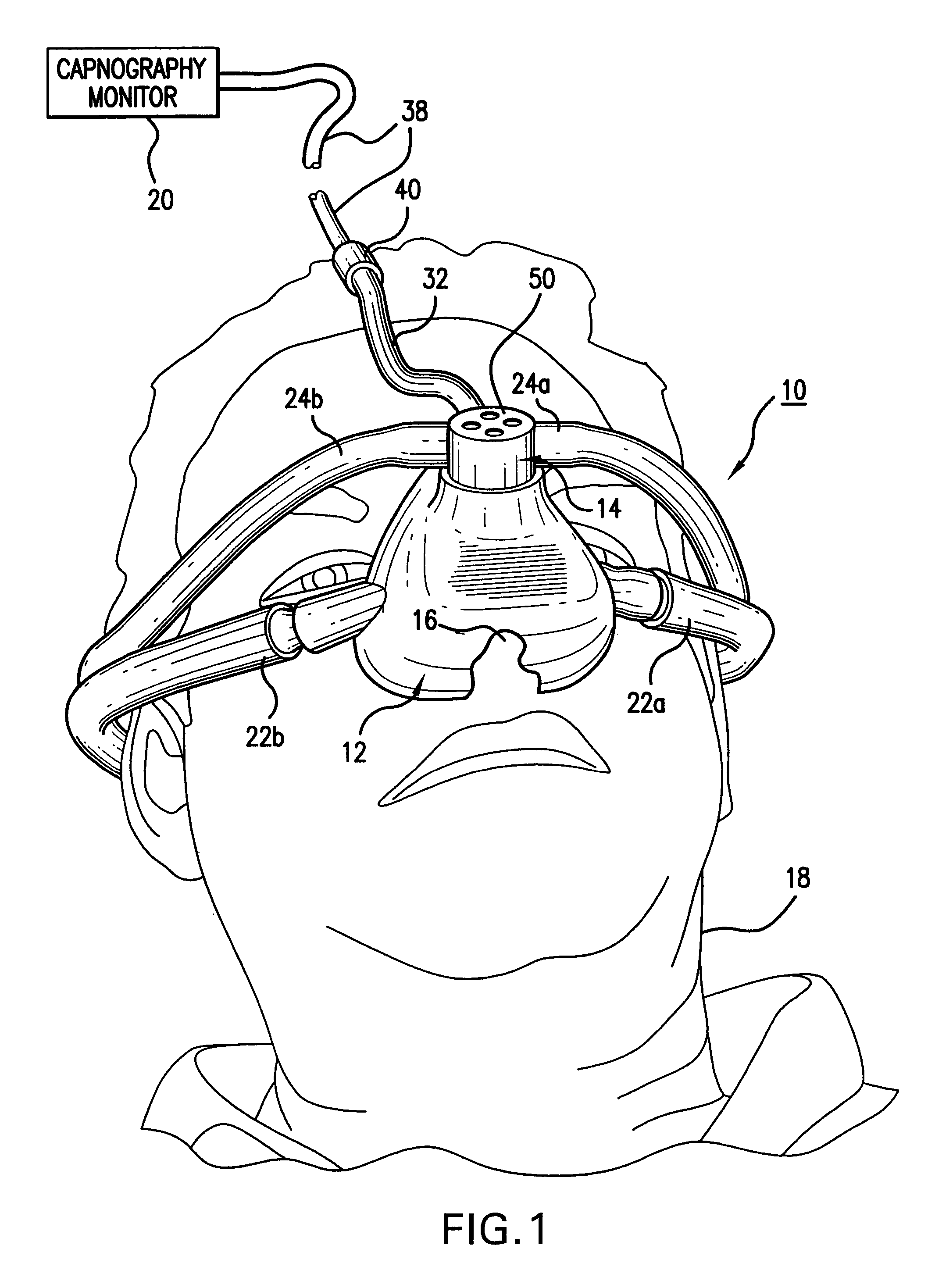 Capnography measurement adapter and airway mask system