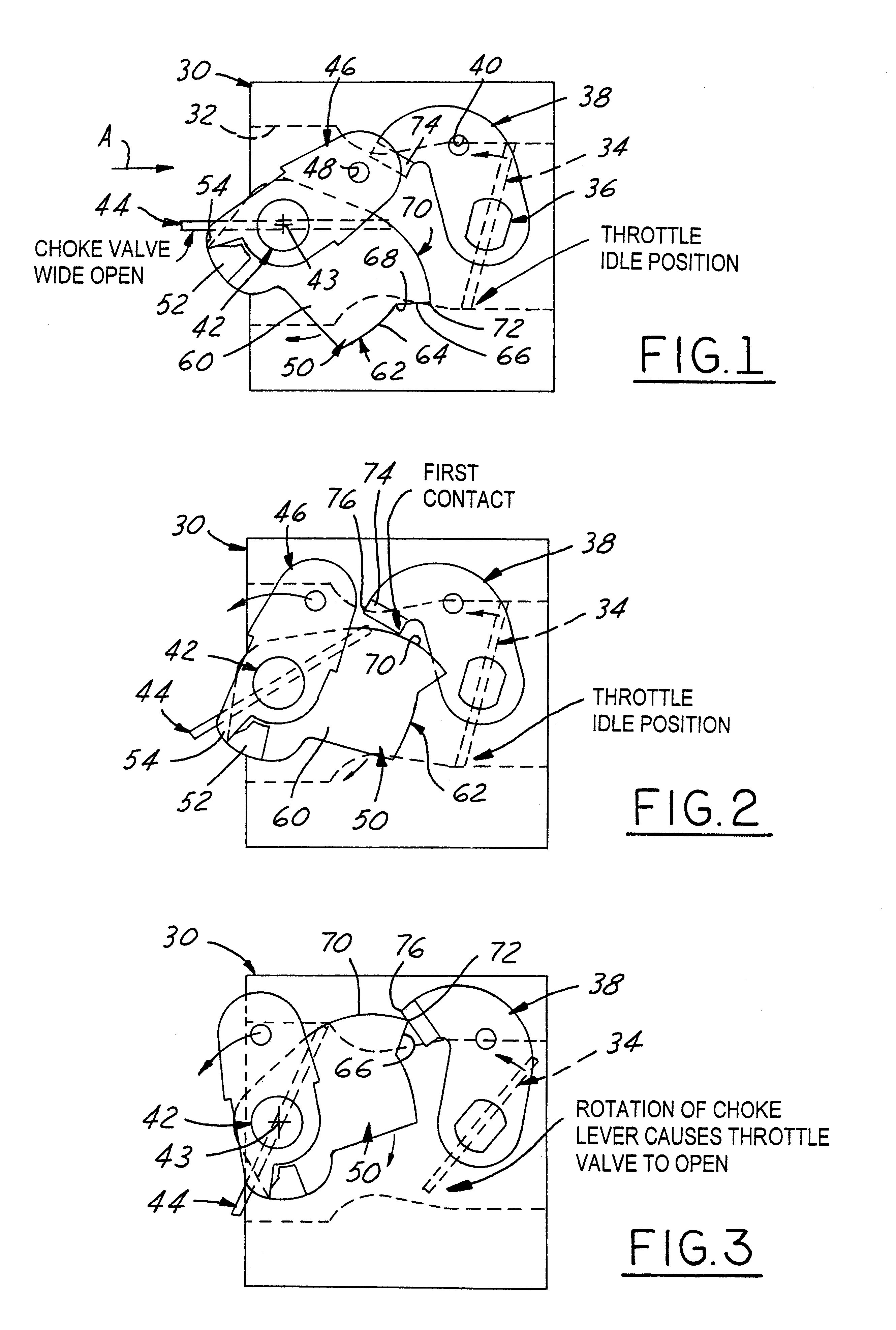 Carburetor throttle and choke control mechanism