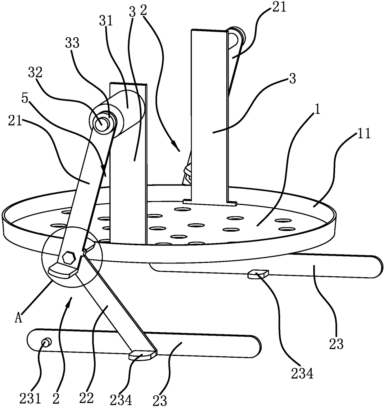 A connecting rod type hot pot scooper