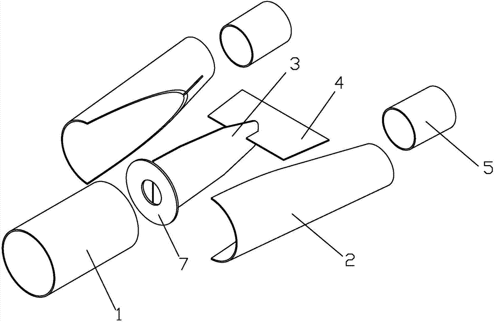 Limb type circular tube node transferring structure and manufacturing method thereof