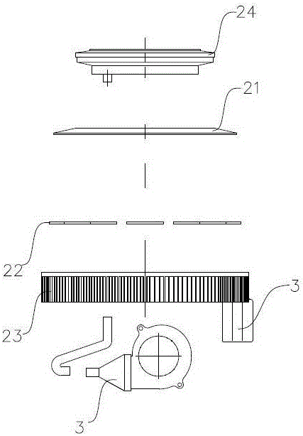 Cooking range with air supply driven through thermal gradient power self-generation