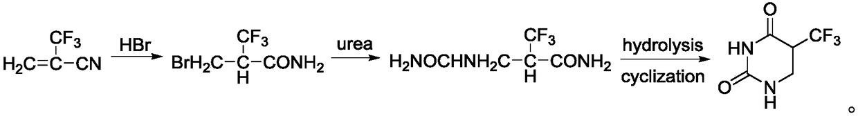 A kind of preparation method of 5-trifluoromethyl-5,6-dihydrouracil