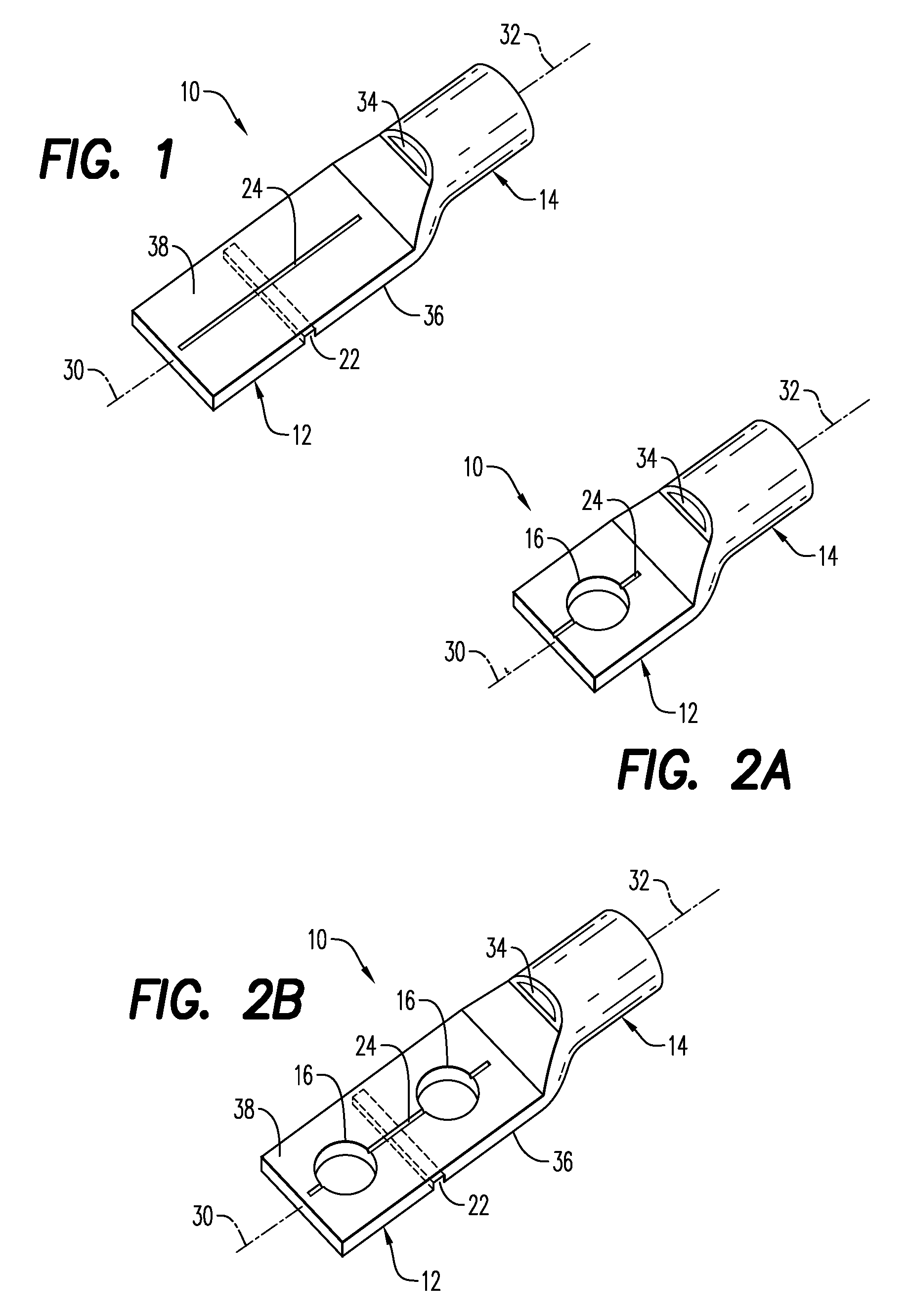 Electrical connectors having field modifiable lugs