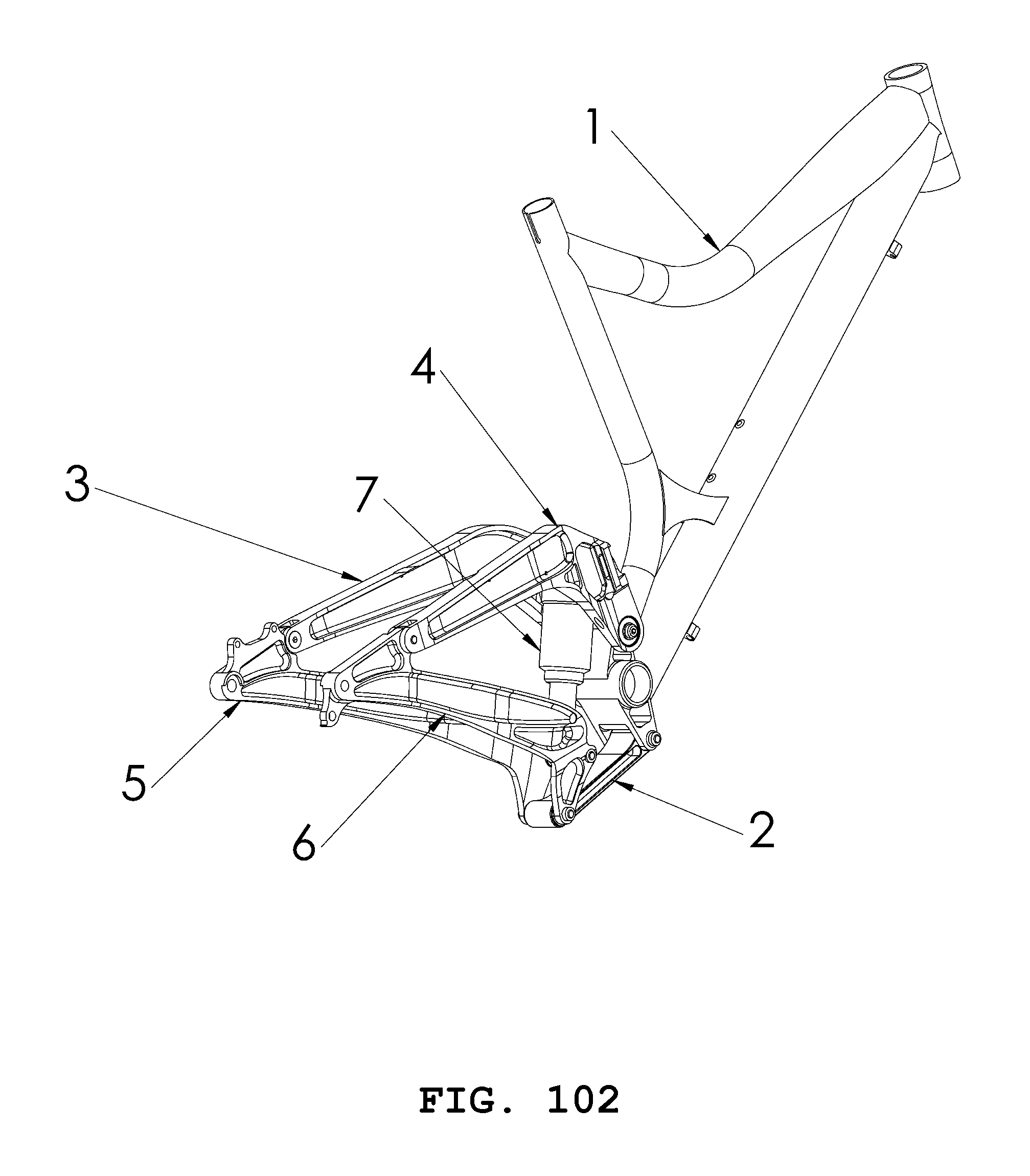 Bicycle rear wheel suspension chassis