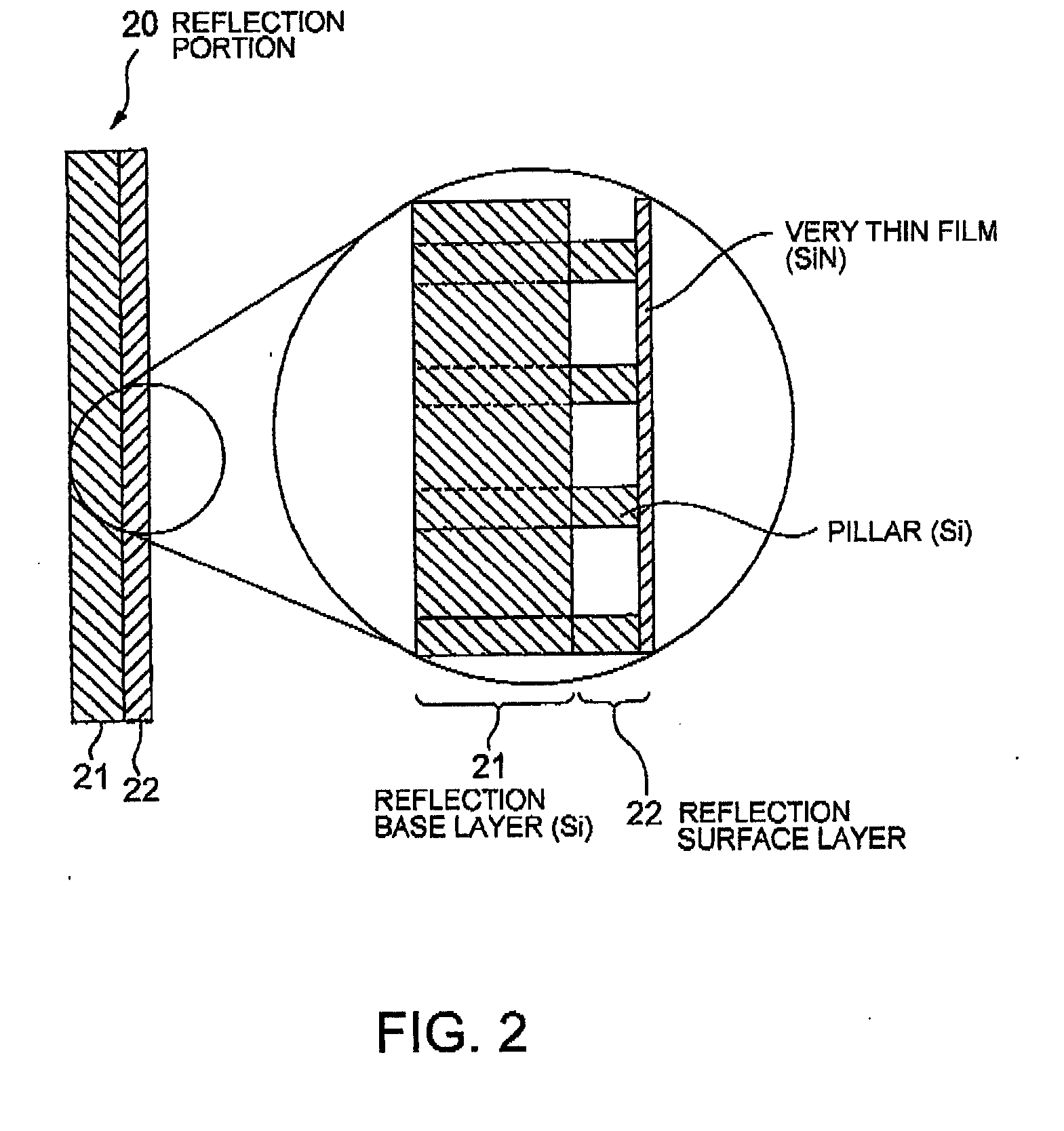 Atomic reflection optical element