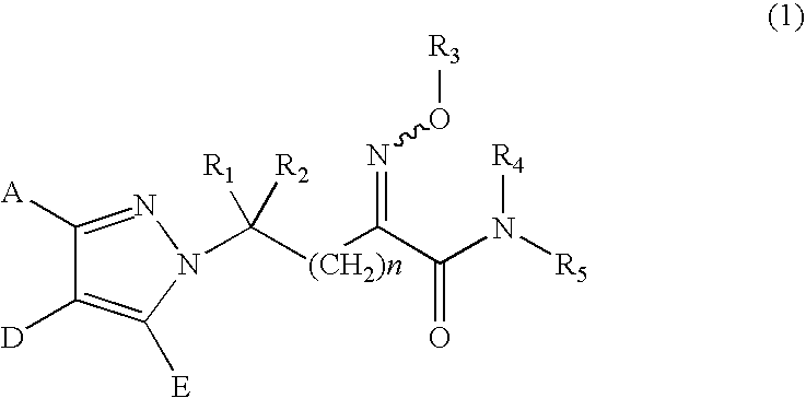 Substituted pyrazole derivatives, production process thereof, and herbicide compositions containing the derivatives