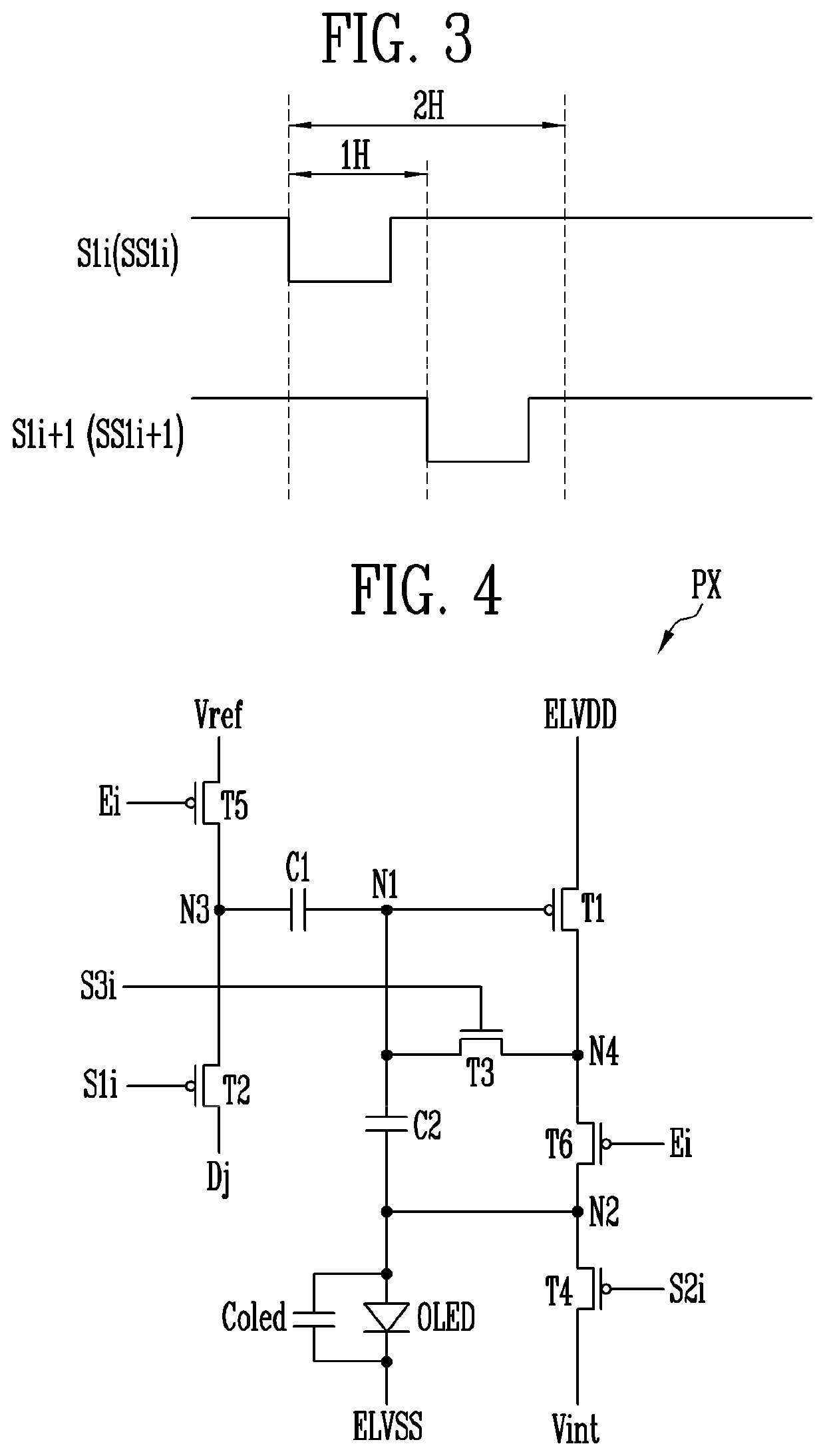 Pixels, display device comprising pixels, and driving method therefor