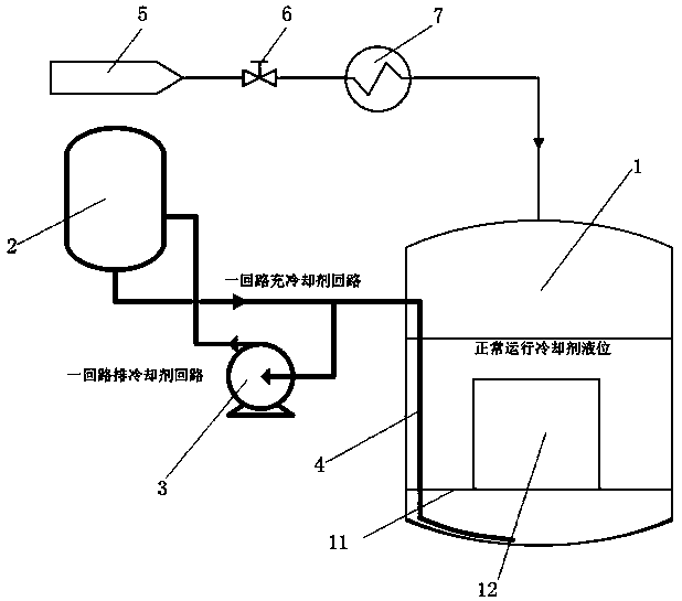 Primary circuit coolant charging and discharging system for nuclear power plant reactor