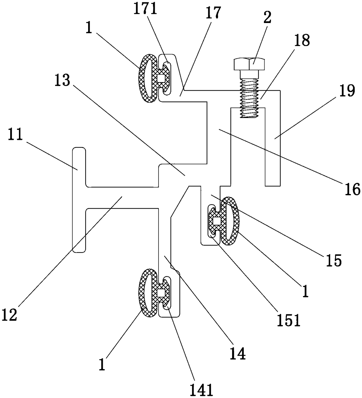 Section bar module for wall surface mounting