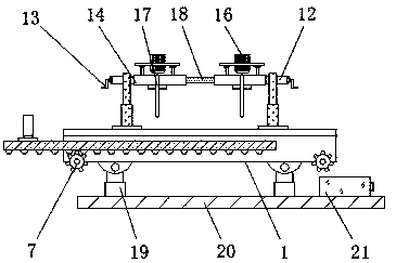 Drilling device capable of preventing building material from rolling for building material processing