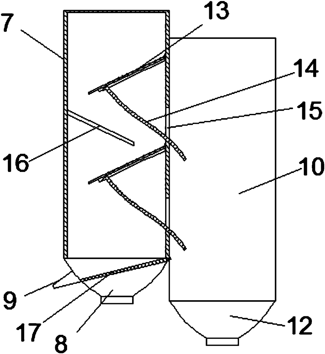 Feed grading screening device