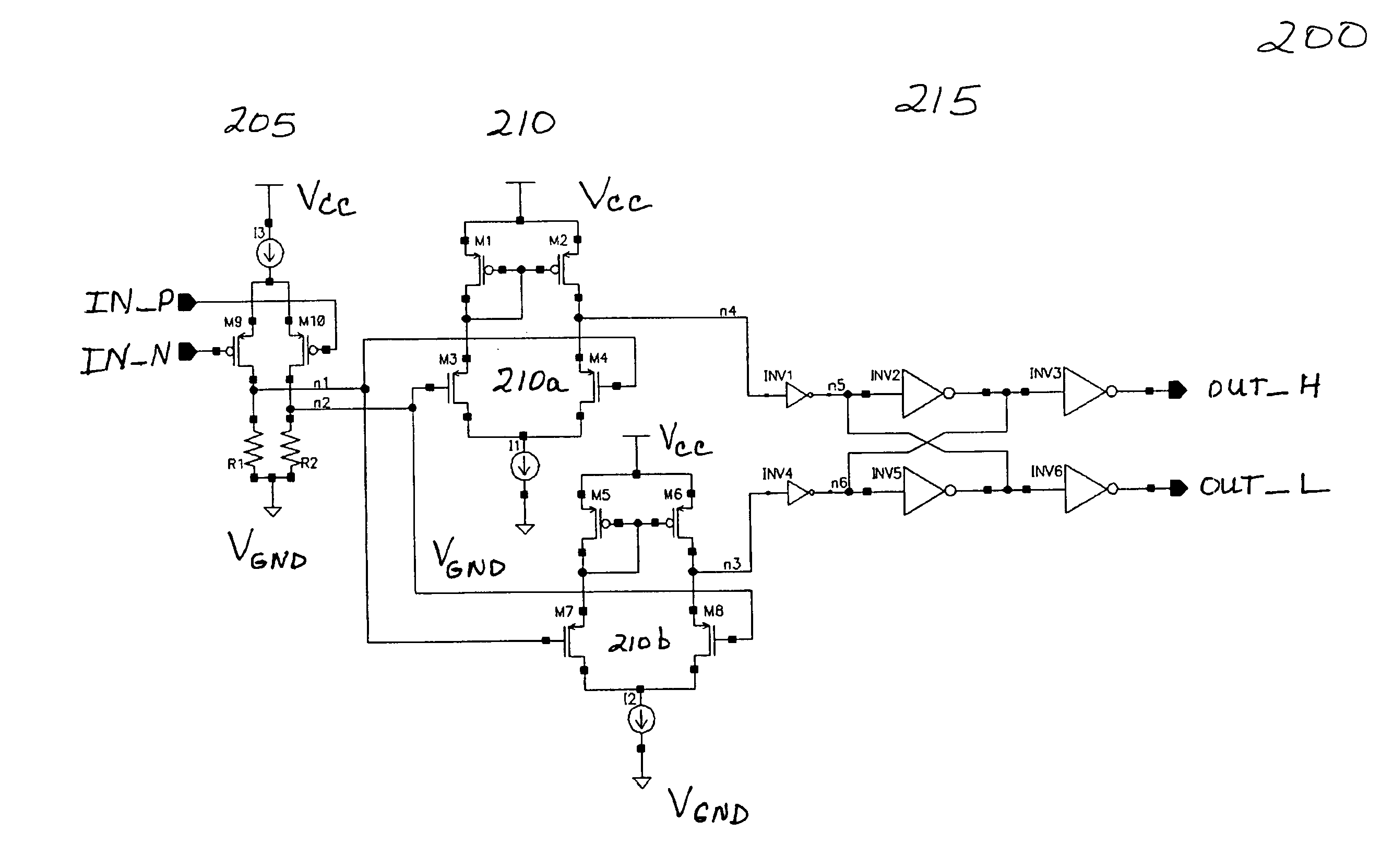 Method and circuit for translating a differential signal to complementary CMOS levels