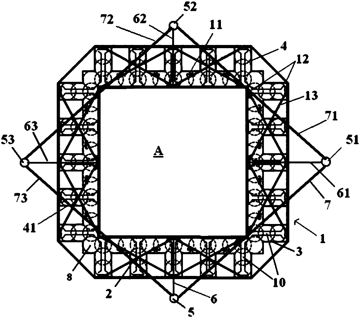 Improved deep foundation pit external supporting structure