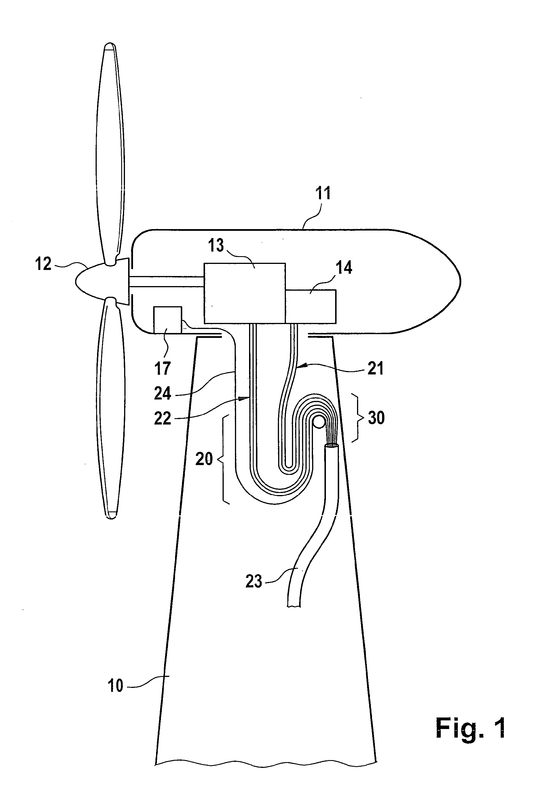 Wind energy plant having a twistable nacelle cable guide