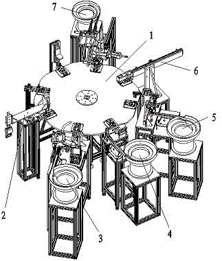 Rotary table unit of travel switch assembling machine