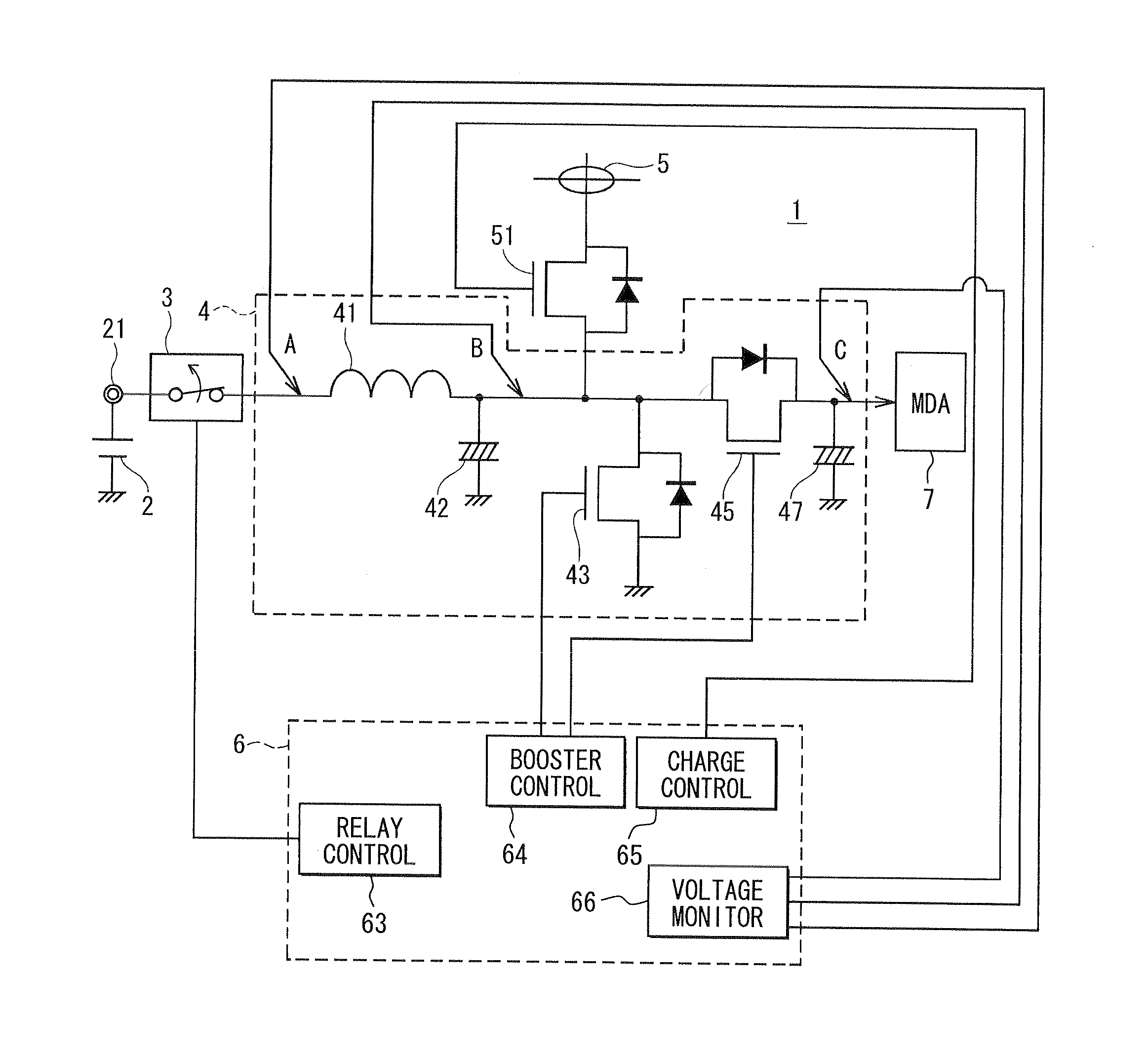 Voltage booster apparatus for power steering system