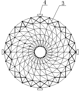 Reticulated shell-annular truss frame-irregular-shaped combination column combined support spherical tank system capable of slightly moving