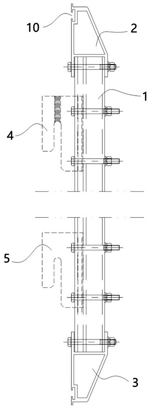 Unit type aluminum plate curtain wall system capable of adapting to any shape and construction technology of unit type aluminum plate curtain wall system