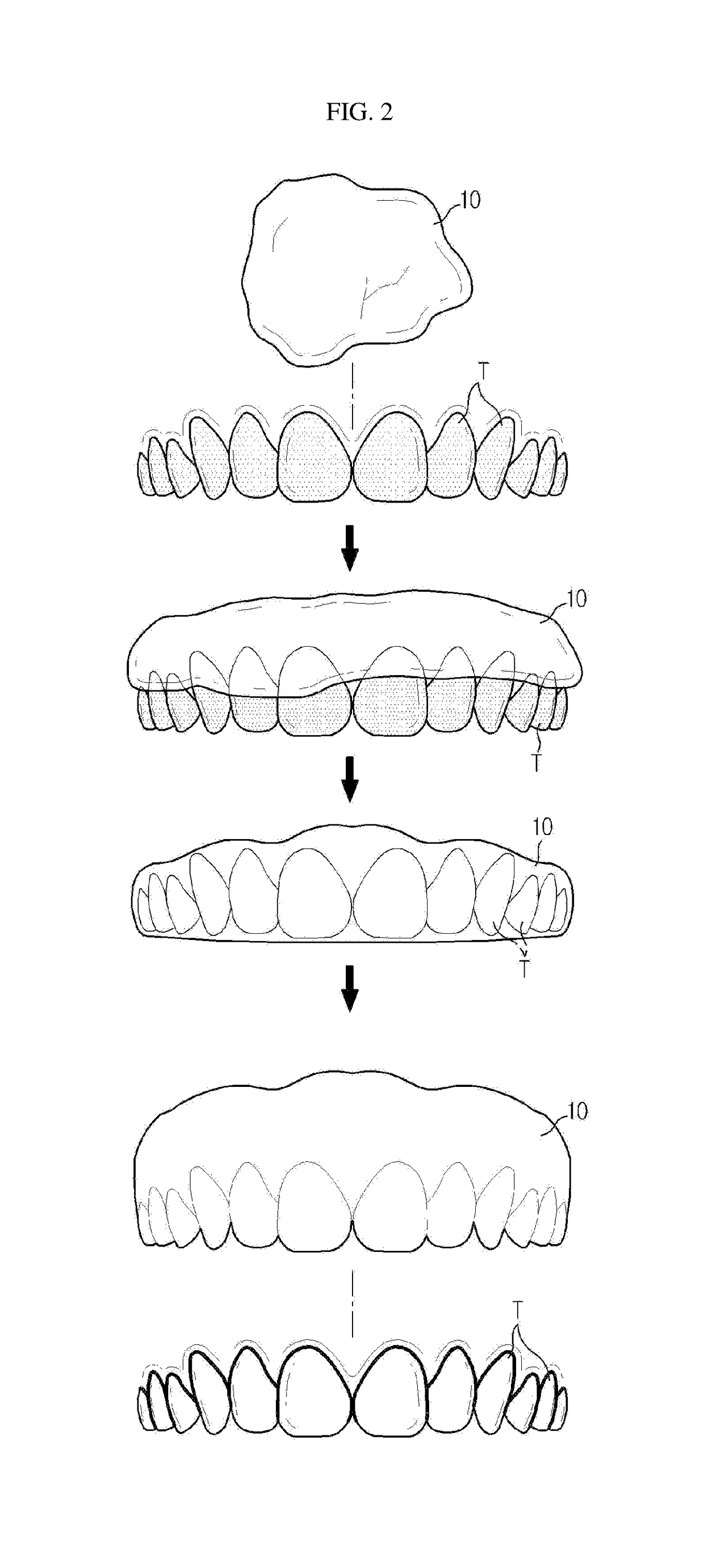 Preparation for attaching to teeth or surrounding part of teeth